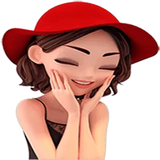 😁 31c23df4 femme, fille, chapeau, mode, beauté, portrait telegram sticker