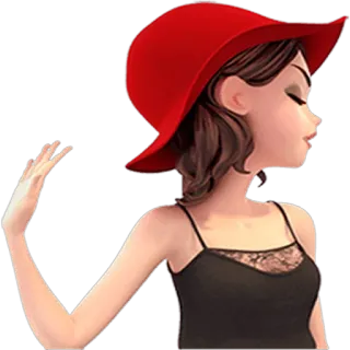 ✋ 44055e9e femme, chapeau rouge, mode, style, fille, beauté telegram sticker