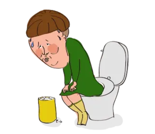 👽 16a68399 卡通, 厕所, 不舒服, 生病, 浴室, 胃不适 telegram sticker