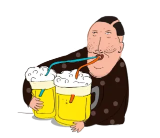 👽 3819447a 饮酒, 啤酒, 酒精, 卡通, 男人, 派对, 乐趣 telegram sticker