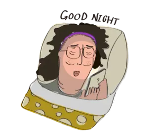 👽 62d34e08 Good Night 晚安, 睡觉, 睡前, 卡通, 困, 放松 telegram sticker