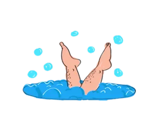 👽 9dd7d36b 浴缸, 腿, 气泡, 卡通, 水, 水疗 telegram sticker