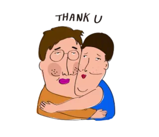 👽 f03fa5d9 THANK YOU 谢谢, 卡通, 问候, 拥抱, 友谊 telegram sticker