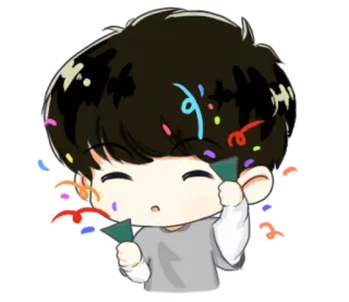 👻 12e3874a kawaii, słodkie, konfetti, świętowanie, chibi, impreza telegram sticker