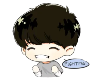 ☺️ 5c03169a FIGHTING! Kreskówka, Na poprawę humoru, Zachęta, Motywacja, Duch walki telegram sticker