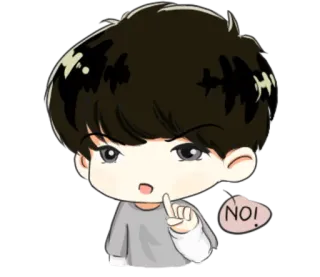 👎 6d026b2b NO! Kreskówka, Postać, Nie, Negatywny, Stop, Odmowa telegram sticker