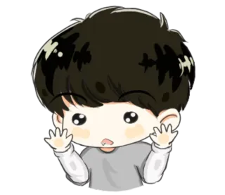 🙀 a6588f11 kreskówka, postać, środkowy palec, gest, chłopiec telegram sticker