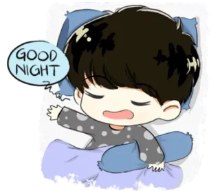 😴 fe5e8671 GOOD NIGHT dobranoc, sen, kreskówka, słodki, pora spać telegram sticker