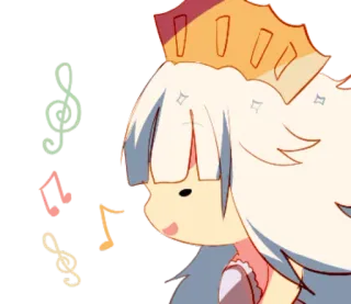 ☄ 52a2dc6f Anime, Prinzessin, Krone, Musik, Süß, Kawaii whatsapp sticker