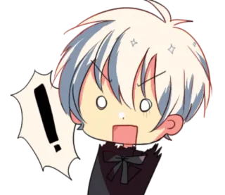 ☄ 6afd6e8f Anime, Chibi, Ausruf, Überrascht, Cartoon, Süß whatsapp sticker