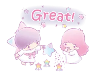 📌 99993b43 Great! 카와이, 귀여운, 별, 인사, 최고, 일러스트 telegram sticker