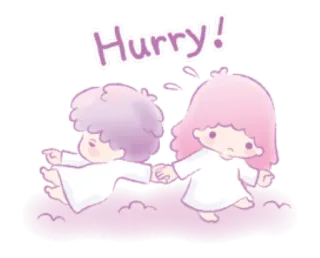 📌 ee94860f Hurry! 서두름, 귀여운, 만화, 카와이, 서두르는 telegram sticker