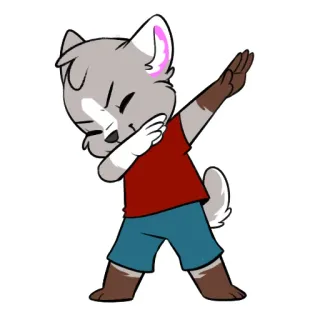 🤣 e3583e1c dab, furry, animal, cute, cartoon whatsapp sticker