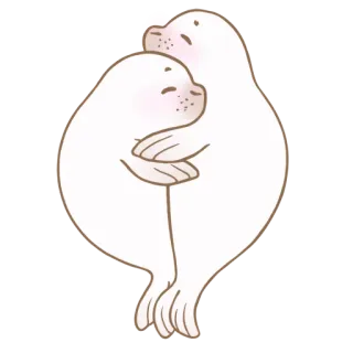 🫂 89e66bc6 물범, 동물, 귀여운, 카와이, 포옹, 사랑, 껴안기 telegram sticker