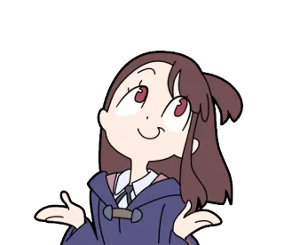 😏 d21a9383 Akko Kagari Little Witch Academia 动漫, 角色, 卡通, 魔法少女, 搞笑, 困惑, 亚可, 加贺 telegram sticker