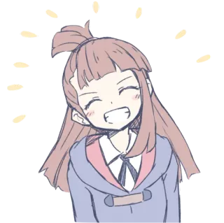 😊 a3084ea4 Atsuko Kagari Little Witch Academia Anime, Strega, Ragazza, Sorriso, Felice, Carino, Kawaii whatsapp sticker
