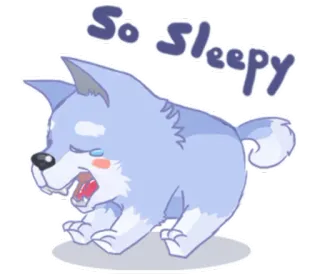 😪 0c842842 So Sleepy hond, slaperig, schattig, dier, cartoon, uitgeput, moe telegram sticker