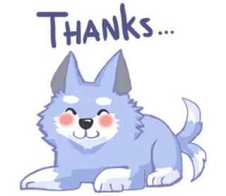 😉 1d3399e2 Thanks... hond, bedankt, dier, schattig, cartoon telegram sticker
