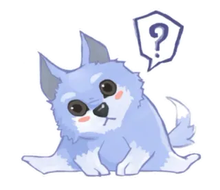 ❓ 713154de hond, puppy, vraag, dier, schattig, cartoon telegram sticker