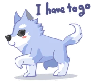 🙄 7df460d7 I have to go! hond, puppy, dier, schattig, cartoon, bericht, tekst telegram sticker