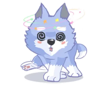 😵 cd3df794 cartoon, hond, duizelig, dier, huisdier telegram sticker
