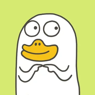 😀 0a2f1607 eend, cartoon, dier, personage telegram sticker