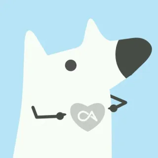 🐸 8930f399 CA anjing, hati, putih, lucu, kartun, hewan telegram sticker