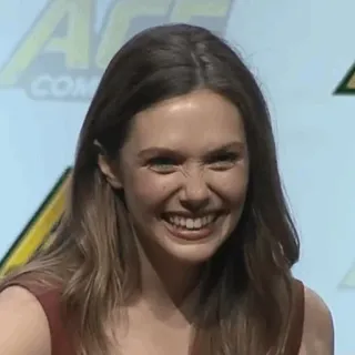 ◾️ 6a8fa1b0 Elizabeth Olsen aktris, selebriti, wanita, potret, tersenyum, Elizabeth Olsen telegram sticker