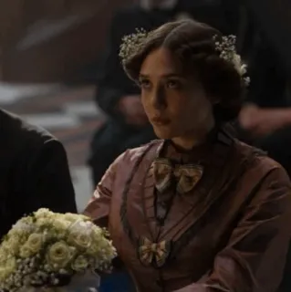 ◾️ 6d161f1a Elizabeth Olsen, Pakaian bersejarah, Pernikahan, Bunga, Aktris, Potret, Elegan telegram sticker