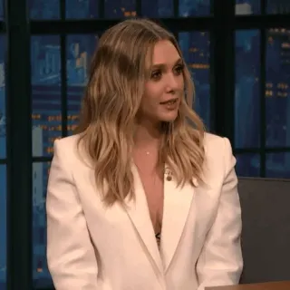 ◾️ ec5dd24c Elizabeth Olsen Elizabeth Olsen, aktris, selebriti, pirang, blazer putih telegram sticker