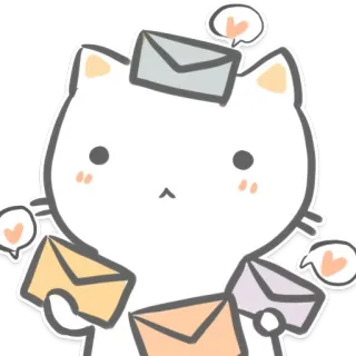 💌 b0140c3a chat, courrier, mignon, lettres, animal, kawaii telegram sticker