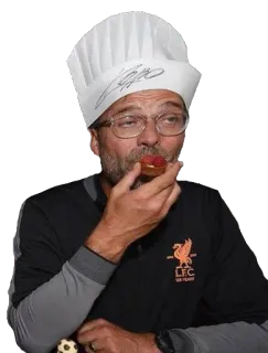 🍓 dcdaa5c8 Jürgen Klopp 축구, 풋볼, 리버풀, 클롭, 요리사, 음식 telegram sticker