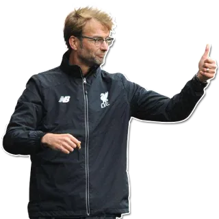 😘 bb4300ab Jurgen Klopp Jürgen Klopp, Liverpool, Entrenador fútbol, Pulgar arriba, Hombre, Entrenador telegram sticker