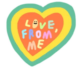 🥰 8a85b4df LOVE FROM, ME cinta, hati, imut, stiker, pesan, salam telegram sticker