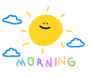 🌞 adaf237a MORNING matahari, awan, pagi, selamat pagi, salam, imut telegram sticker