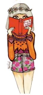 👩 63482a22 F*ck Off teen, book, girl, peach, slang telegram sticker