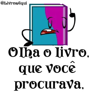 😌 97258507 Olha o livro, que você procurava. livre, dessin animé, littérature, lecture, personnage telegram sticker