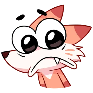 😬 16f2698b renard, dessin animé, drôle, animal, mignon telegram sticker