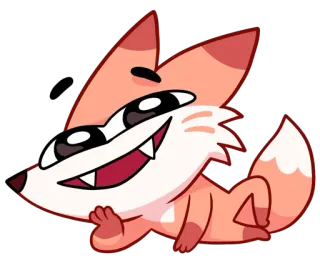 😈 196cf96c renard, dessin animé, animal, mignon telegram sticker