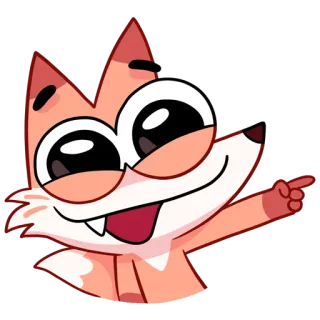 😅 7ffaa4d4 renard, animal, dessin animé, joyeux, mignon telegram sticker