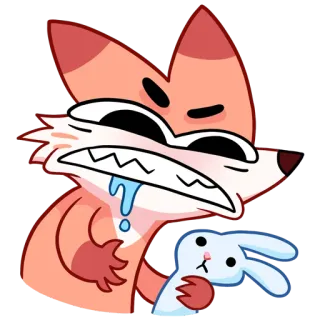 🤤 b075c2bb renard, animal, dessin animé, prédateur, lapin, jouet telegram sticker