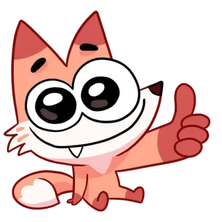 👍 e05f9f6a animal, renard, pouce levé, mignon, dessin animé telegram sticker