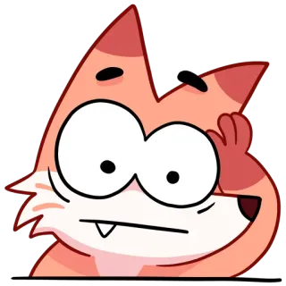 😨 f9297776 renard, dessin animé, animal, drôle, idiot telegram sticker