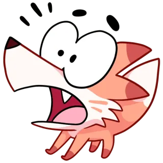 😳 fc0059e4 renard, dessin animé, animal, mignon, choqué telegram sticker