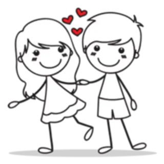 🙃 00872488 Liebe, Paar, Romantik, Cartoon, Strichmännchen, Beziehung, Herz telegram sticker