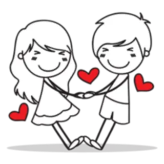 💖 3d77e591 liebe, paar, herzen, beziehung, romantik, strichmännchen telegram sticker