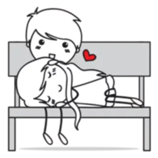 😴 8bba9101 Liebe, Paar, Cartoon, Herz, Romantik, Beziehung telegram sticker