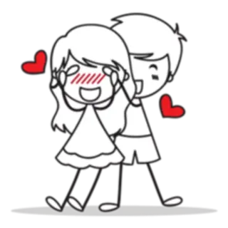 🤔 d1e6905a Liebe, Paar, Strichmännchen, Cartoon, Beziehung, Romantik telegram sticker