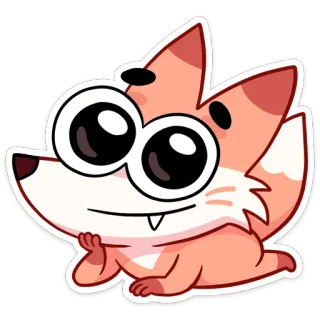 ☺️ b9e6b03c 狐狸, 动物, 卡通, 贴纸, 可爱, 角色, 大眼睛 telegram sticker