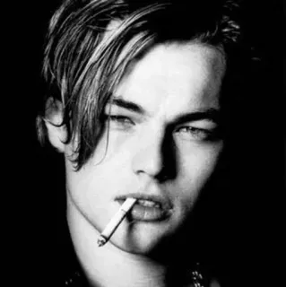 ⛓ 6ab2a82d Leonardo DiCaprio นักแสดง, สูบบุหรี่, บุหรี่, คนดัง, ภาพบุคคล, ขาวดำ telegram sticker